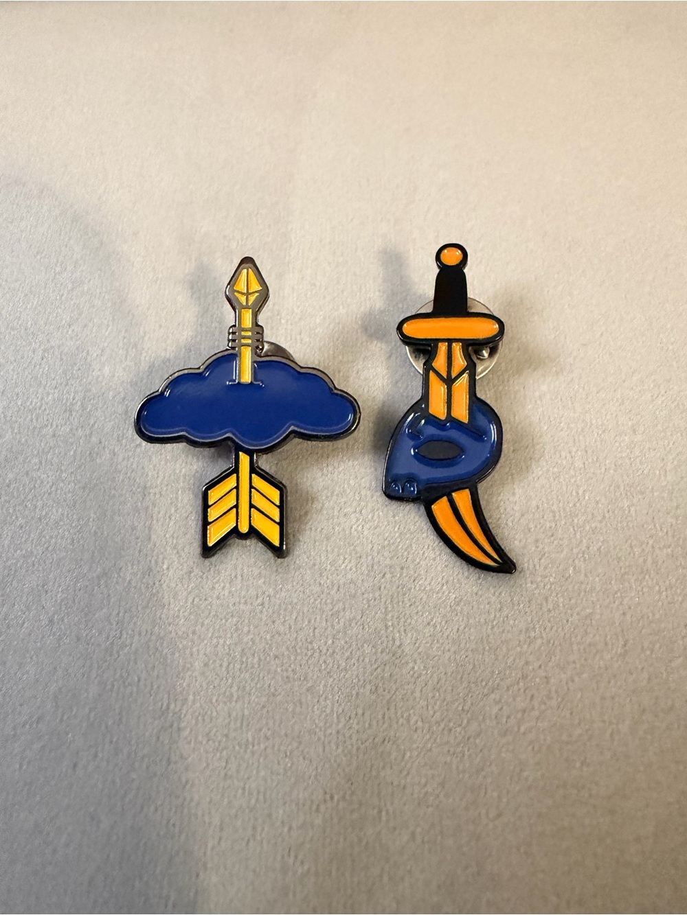 Cloud Arrow and Dagger Enamel Pin Set